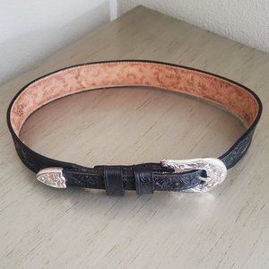 Western Black Leather Belt